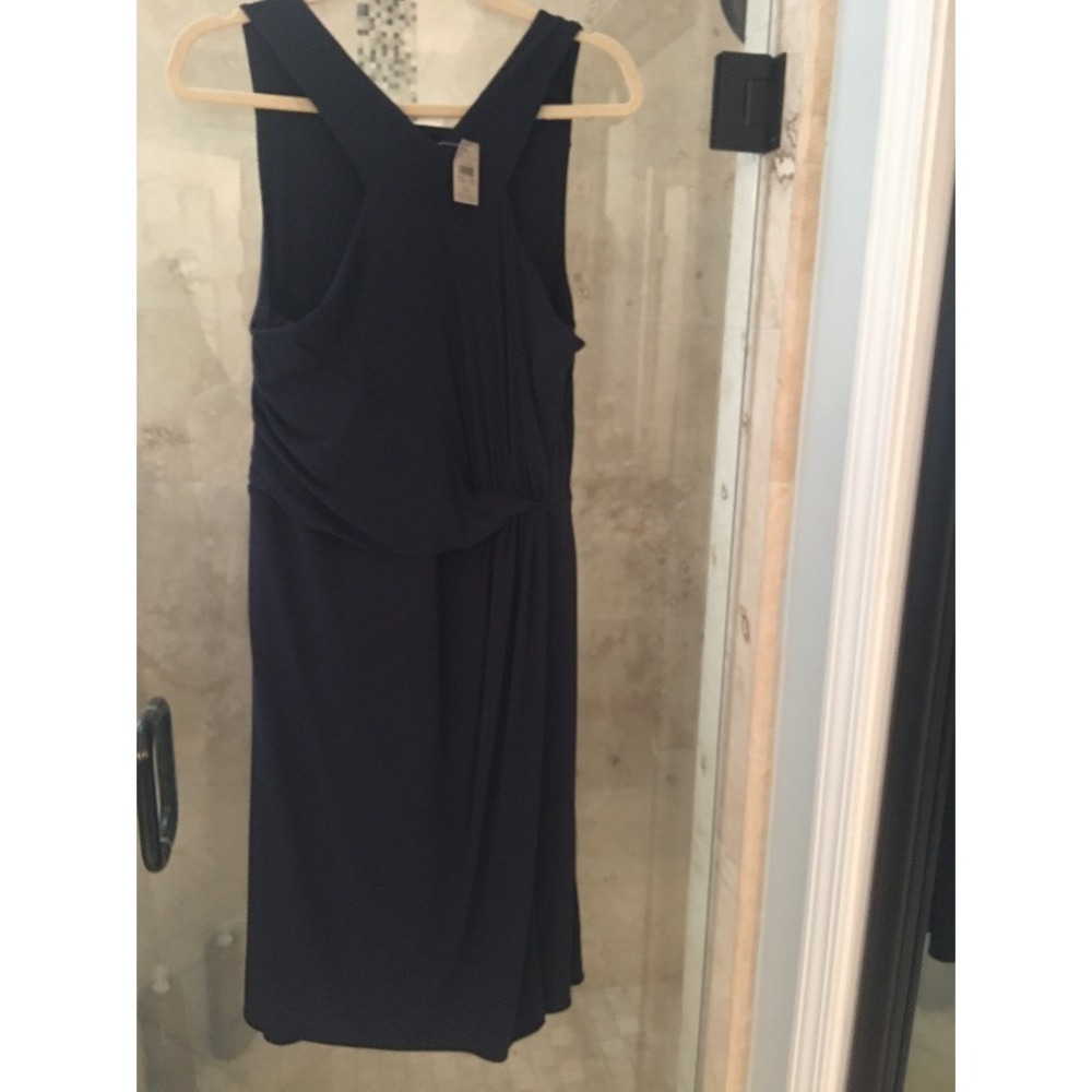 Ann Taylor Dress 10 Navy Blue Grecian Jersey Sheath NWT New Cruise Wedding